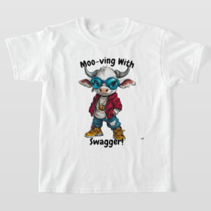 Moo-vend mit Schwung Hip-Hop-Kuh-Hoodie und -T-Shi T-Shirt