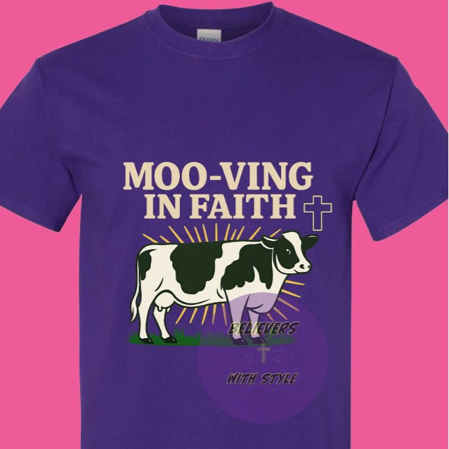 Moo-ving im Glauben - Christlich T-Shirt (Von Creator hochgeladen)