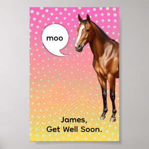 Moo werde gesund Pferd Poster
