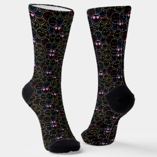 Mood Booster Neon Emoticon Socks Socken