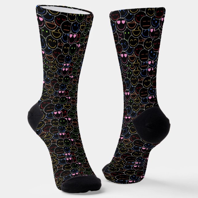 Mood Booster Neon Emoticon Socks Socken (Gewinkelt)