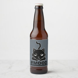 #MOOD Cat | Schwarze Kitty Logo-Illustration Bierflaschenetikett
