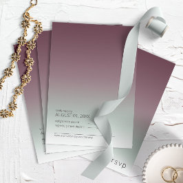 Mood Gradient Wedding Burgundy Mist ID741 RSVP Karte