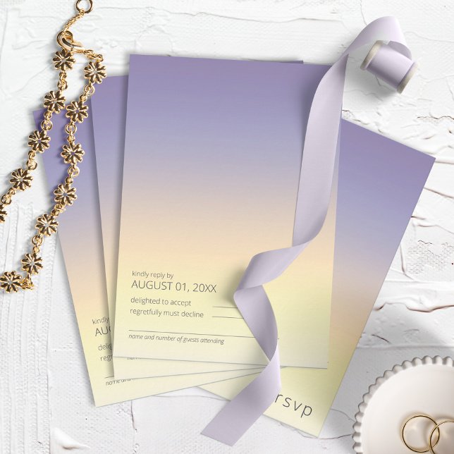 Mood Gradient Wedding Indigo Sunset ID741 RSVP Karte (Von Creator hochgeladen)
