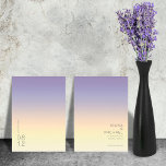 Mood Gradient Wedding Indigo Sunset ID741 Save The Date<br><div class="desc">Der Hintergrund für alle Stücke in diesem minimalistischen Hochzeitsfest Set ist ein auffälliger Farbverlauf von indigo durch pfirsichgelb und schmackhaft gelb. Die Hochzeitskarte "Save the Date", die hier gezeigt wird, zeichnet sich durch ein elegantes, modernes Design und einen zeitgenössischen serifenlosen Schriftart aus, der die schlichte Eleganz noch verstärkt. Fügen Sie...</div>