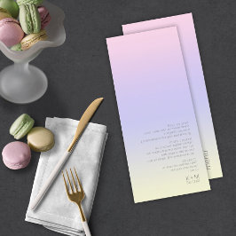 Mood Gradient Wedding Pastel Dawn ID741 Menükarte