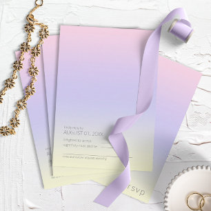 Mood Gradient Wedding Pastel Dawn ID741 RSVP Karte