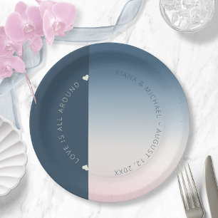 Mood Gradient Wedding Preußen Sky ID741 Pappteller