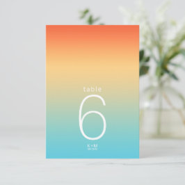 Mood Gradient Wedding Table# Tropical Sky ID741 Einladung