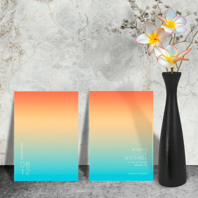 Mood Gradient Wedding Tropical Sky ID741 Save The Date (Von Creator hochgeladen)
