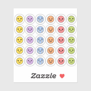 Mood Tracker Niedlich Emoji Head Bujo Planner Aufkleber