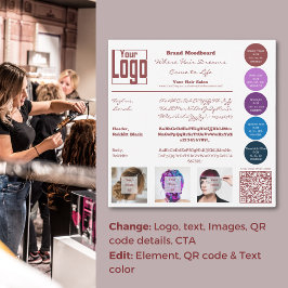 Moodboard-Karte für den Friseursalon Einladung