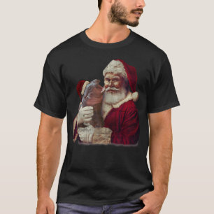 Moodeng Weihnachten Vintager Weihnachtsmann Klaus  T-Shirt