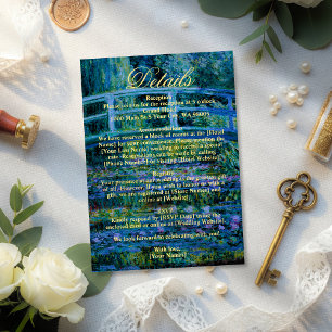 Moodie Juwel-Ton-Monet-Seerosen-Kunst-Hochzeit Begleitkarte