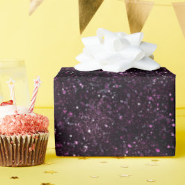Moodig Pflaume Reiche Schwarze Glitter-Muster Geschenkpapier