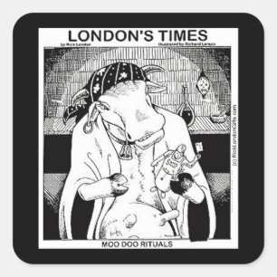 Moodoo-Kühe aus New Orleans lustig Quadratischer Aufkleber