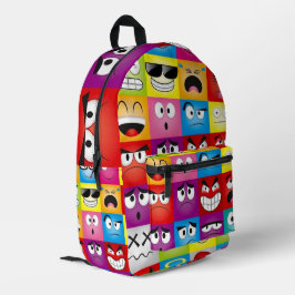 Moods and Emoticons Bedruckter Rucksack