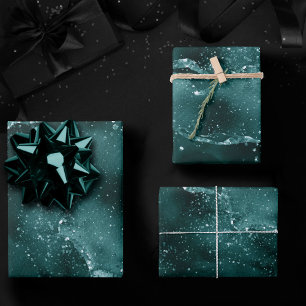 Moody Agate   Aquamarin Green Malachite Rich Jewel Geschenkpapier Set