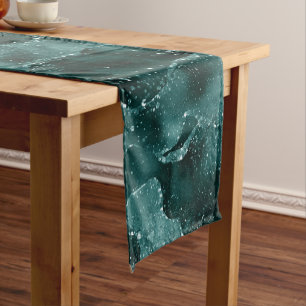 Moody Agate   Aquamarin Green Malachite Rich Jewel Kurzer Tischläufer