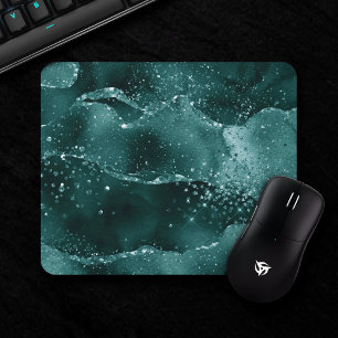 Moody Agate Aquamarin Green Malachite Rich Jewel Mousepad