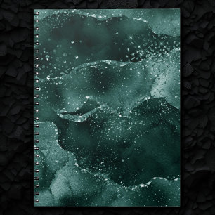 Moody Agate   Aquamarin Green Malachite Rich Jewel Notizblock