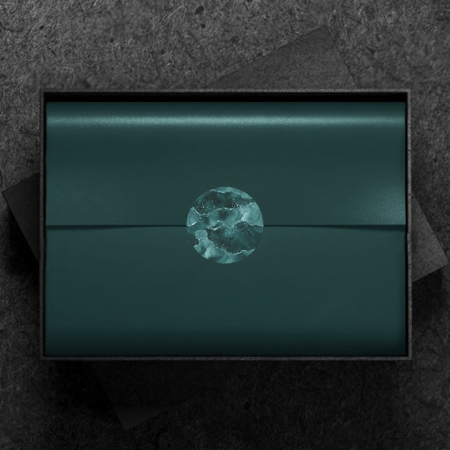 Moody Agate | Aquamarin Green Malachite Rich Jewel Runder Aufkleber (Von Creator hochgeladen)