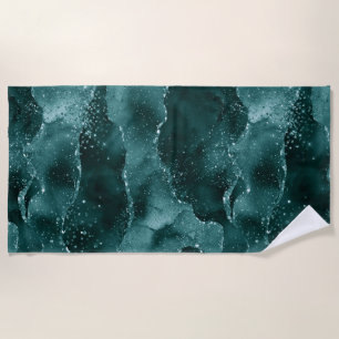 Moody Agate   Aquamarin Green Malachite Rich Jewel Strandtuch