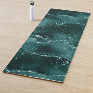 Moody Agate   Aquamarin Green Malachite Rich Jewel Yogamatte