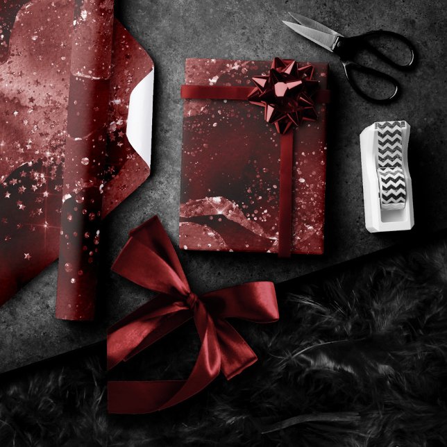 Moody Agate | Henna Blood Red Garnet Jewel Tone Geschenkpapier (Von Creator hochgeladen)