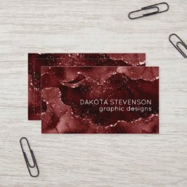 Moody Agate | Henna Blood Red Garnet Jewel Tone Visitenkarte