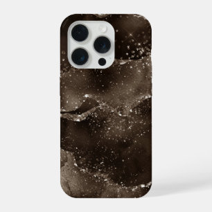 Moody Agate   Kaffee Brown Golden Bronze Taupe iPhone 15 Pro Hülle