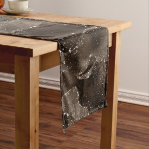 Moody Agate Kaffee Brown Golden Bronze Taupe Kurzer Tischläufer