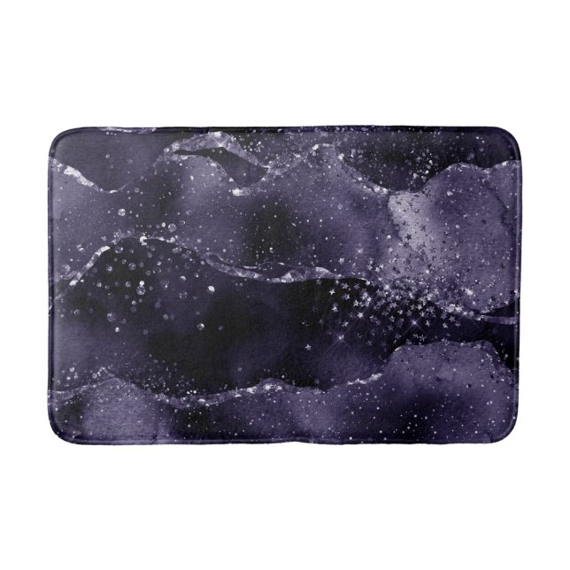 Moody Agate | Midnight Indigo Deep Lila Glam Badematte (Vorderseite)