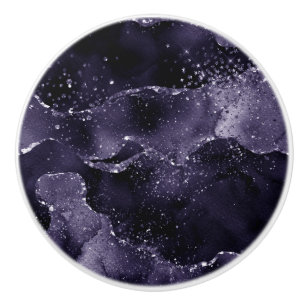 Moody Agate Midnight Indigo Deep Lila Glam Keramikknauf