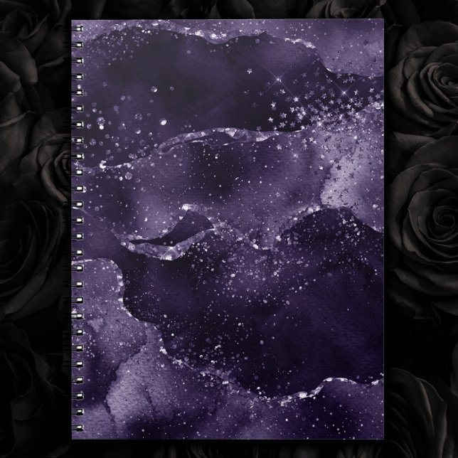 Moody Agate | Midnight Indigo Deep Lila Glam Notizblock (Von Creator hochgeladen)