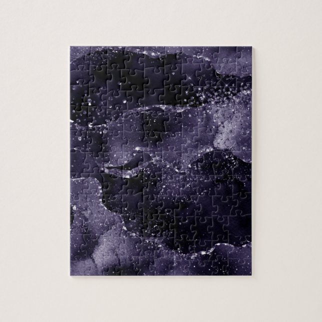 Moody Agate | Midnight Indigo Deep Lila Glam Puzzle (Vertikal)