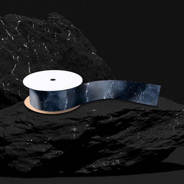 Moody Agate | Navy Denim Steel Blue Imitats Glitze Satinband (Von Creator hochgeladen)