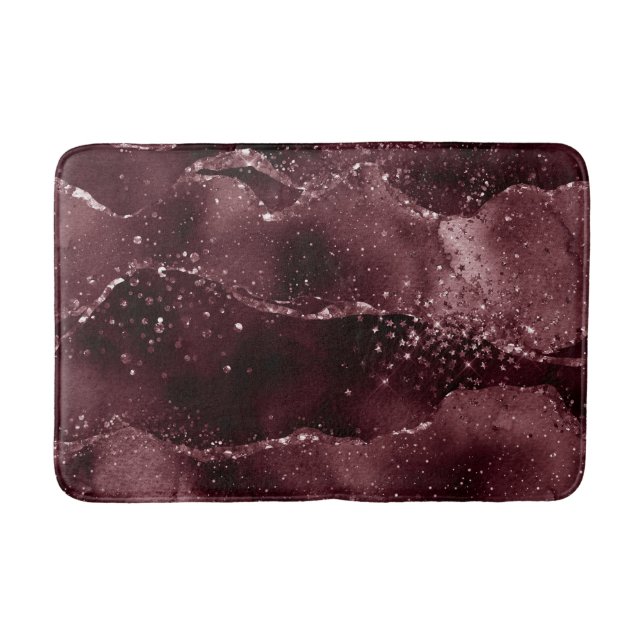 Moody Agate | Wein Bordeaux Sangria Merlot Maroon Badematte (Vorderseite)