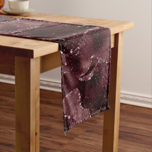 Moody Agate   Wein Bordeaux Sangria Merlot Maroon Kurzer Tischläufer