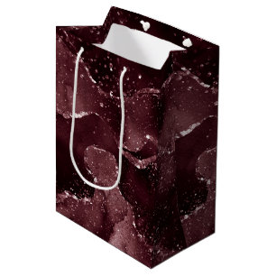 Moody Agate   Wein Bordeaux Sangria Merlot Maroon Mittlere Geschenktüte