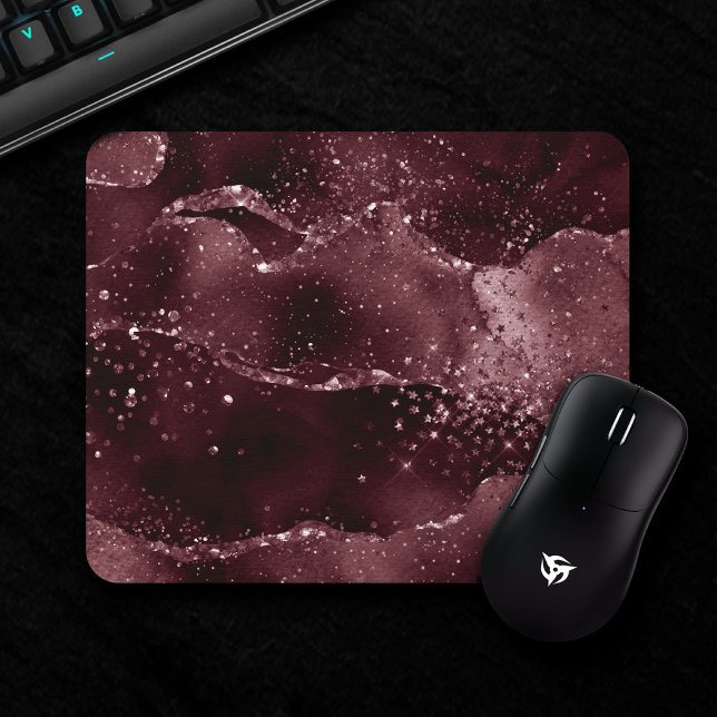 Moody Agate | Wein Bordeaux Sangria Merlot Maroon Mousepad (Von Creator hochgeladen)