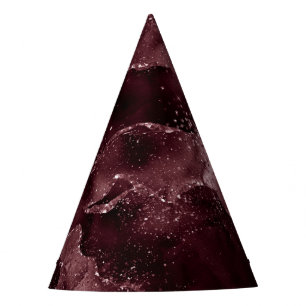 Moody Agate   Wein Bordeaux Sangria Merlot Maroon Partyhütchen