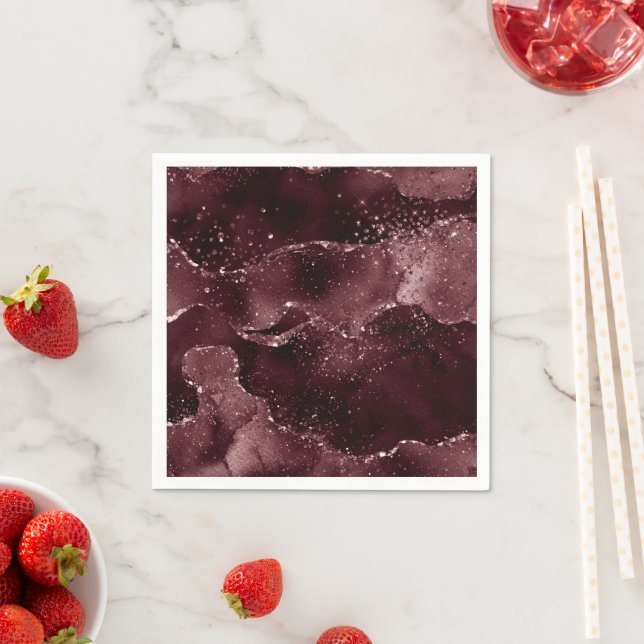 Moody Agate | Wein Bordeaux Sangria Merlot Maroon Serviette (Beispiel)