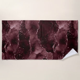 Moody Agate   Wein Bordeaux Sangria Merlot Maroon Strandtuch