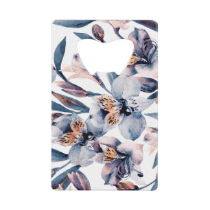 Moody Alstroemeria: Muster für Aquarellfarben-Blum Geldbeutel Flaschenöffner