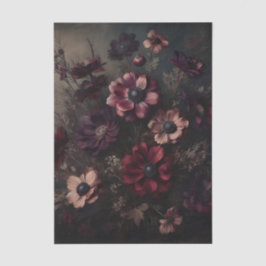 Moody Anemone Blooms Vintage botanische Blumenkuns Seidenpapier