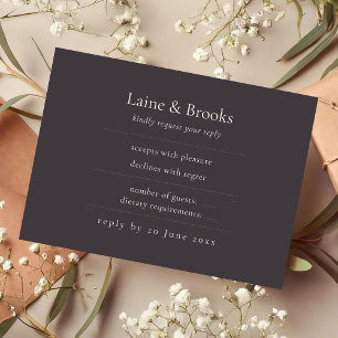 Moody-Antwortkarte   Minimale elegante Hochzeit RSVP Karte
