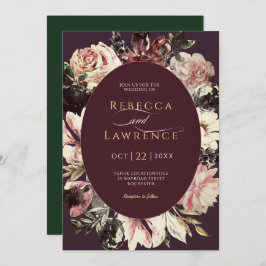 Moody Aquarell Blume Einladung zur Hochzeit