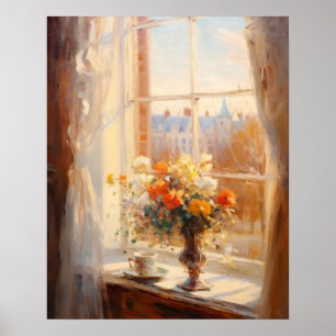 Moody Architecture Painting, europäische Vintage Poster