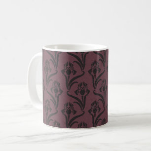 Moody Art Nouveau Irises Coffee Tasse